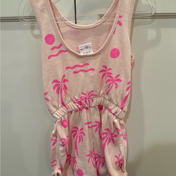 Zara Plush Palm Tree Jumpsuit Romper Hot Pink Tangerine Toddler Girls 3-4T - Picture 5 of 9